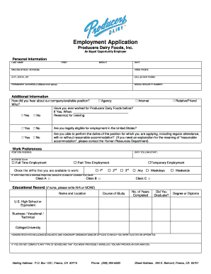 Employment Application Form