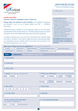 UK Visitor Visa Application Form