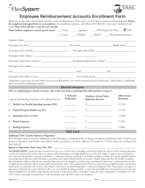Employee Reimbursement Accounts Enrollment Form