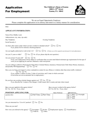 Employment Application Form