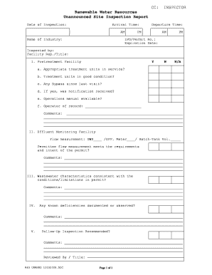 Unannounced Site Inspection Report