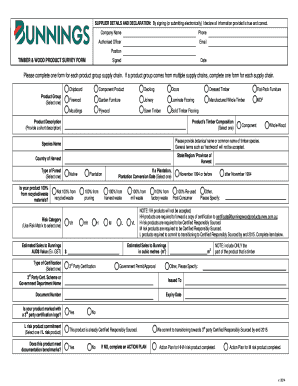 Timber and Wood Product Survey Form