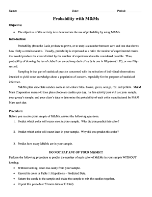 Probability with M&Ms Activity