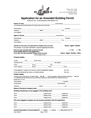 Application for an Amended Building Permit