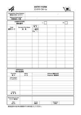 Competition Entry Form