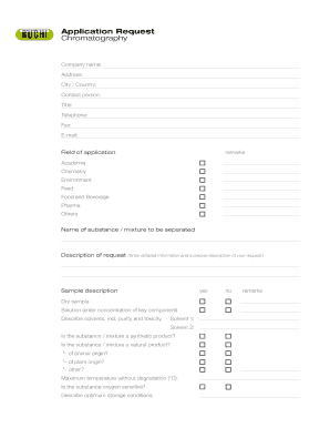 Chromatography Application Request Form