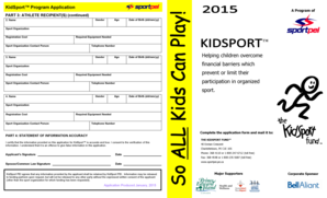 KidSport Program Application