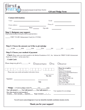 Gift and Pledge Form