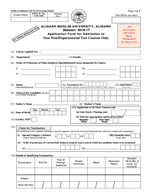 Aligarh Muslim University Admission Form