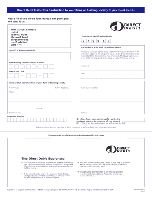 UK Direct Debit Instruction Form