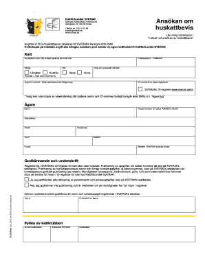 SVERAK Cat Registration Form
