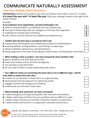 Learn2 Work Philosophy Assessment