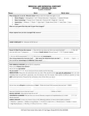 Medical and Surgical History Form