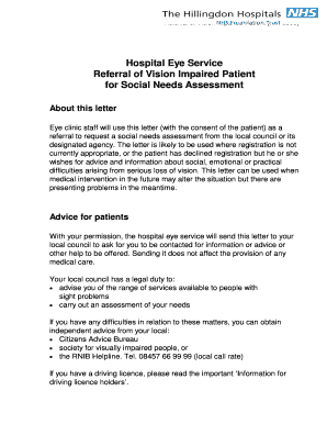 Referral of Vision Impaired Patient