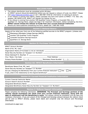 Mississippi MPACT Rollover Form