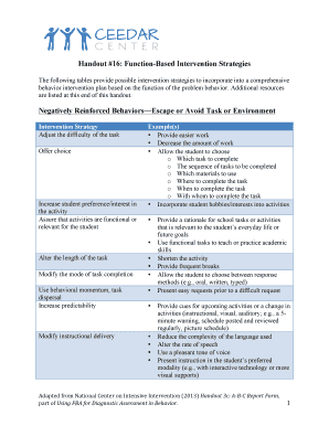 function based intervention strategies