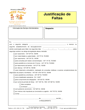 Formulário de Justificação de Faltas