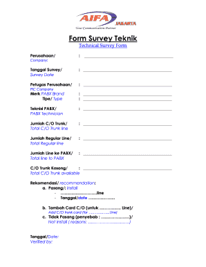 Technical Survey Form