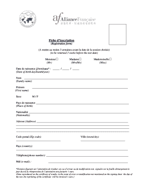 TCF-Québec Registration Form