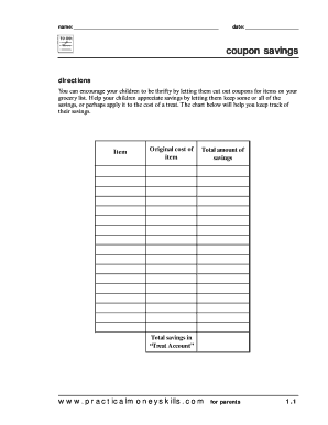 Coupon Savings Tracker