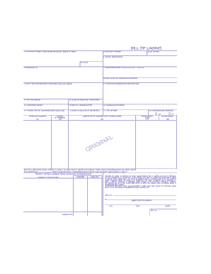 US Bill of Lading Form