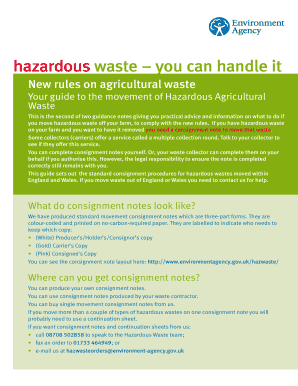 Hazardous Waste Consignment Note