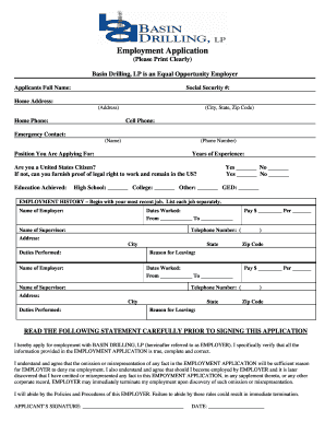 Employment Application Form