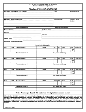 Pharmacy Billing Statement
