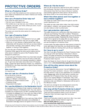 Texas Protective Order Application