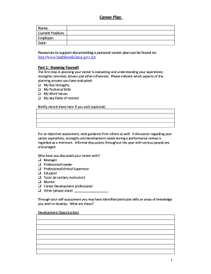 Career Plan Template