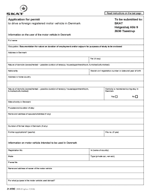 Application for Foreign Vehicle Permit in Denmark