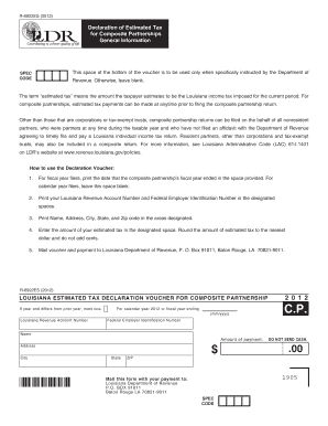 Louisiana Estimated Tax Declaration Voucher for Composite Partnerships