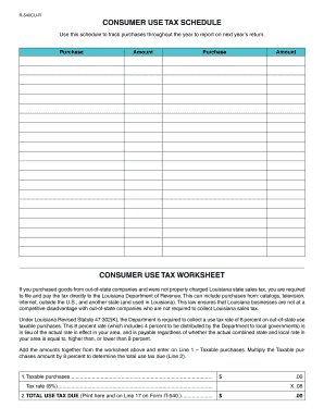 Louisiana Consumer Use Tax Form R-540CU-R