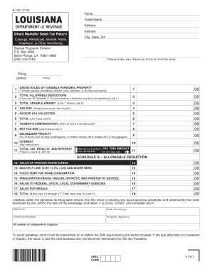 Louisiana Direct Marketer Sales Tax Return