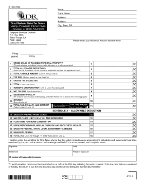 Louisiana Direct Marketer Sales Tax Return
