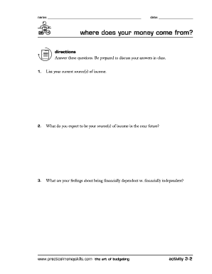 Financial Independence Discussion Form