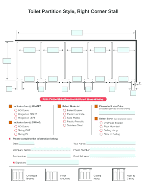 Toilet Partition Style Selection Form