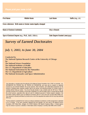 Survey of Earned Doctorates