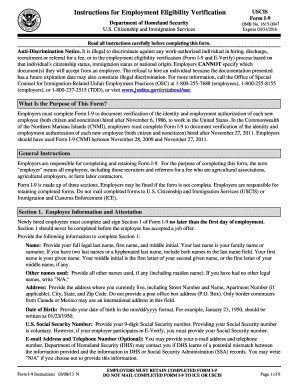 USCIS Form I-9 Employment Eligibility Verification