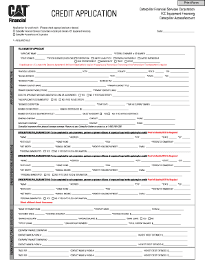 Caterpillar Financial Services Credit Application