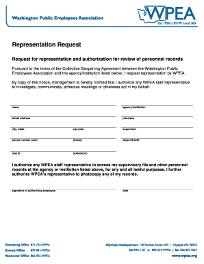 Representation Request Form
