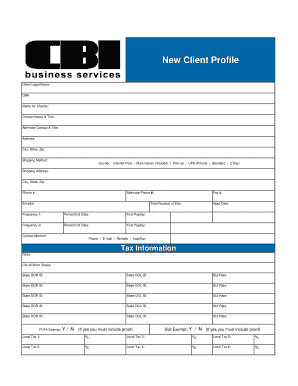 New Client Profile Form
