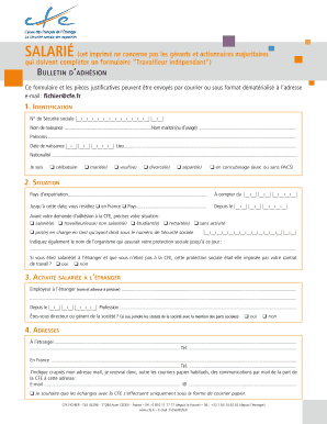 Bulletin d’adhésion