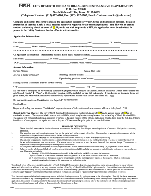 City of North Richland Hills Residential Service Application