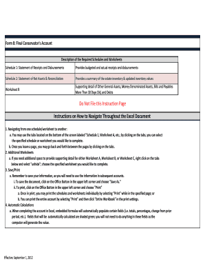 Form 8 Final Conservator's Account