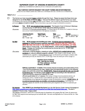 Arizona Court Form Request