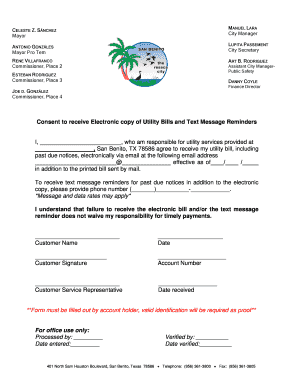 Consent to Receive Electronic Utility Bills