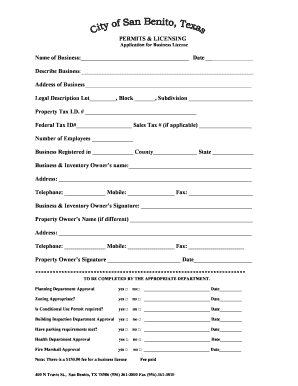 Application for Business License