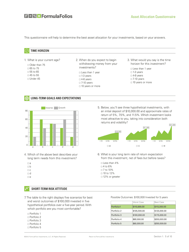 Fillable Online Asset Allocation Questionnaire - staticcontentrescom ...