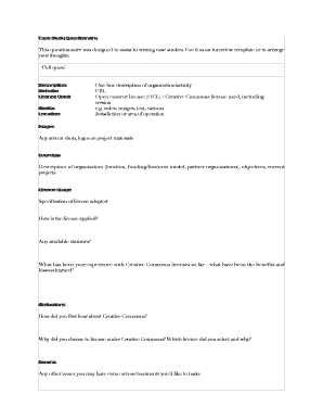 Case Study Questionnaire
